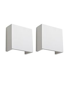 Set of 2 Michele - White G9 Plaster Wall Lights