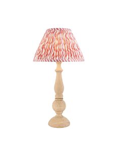 Endon Lighting - Hidcote & Ripple 30cm - 114752 - Natural Wood Aged Brass Pink Table Lamp With Shade