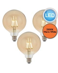 Endon Lighting - Set of 3 Globe - 93031 - LED E27 ES - Filament Light Bulbs - 125mm dia