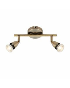 Saxby Lighting - Amalfi - 60999 - Antique Brass 2 Light Ceiling Spotlight