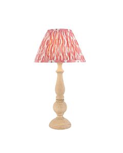 Endon Lighting - Hidcote & Ikat 30cm - 114746 - Natural Wood Aged Brass Pink Table Lamp With Shade