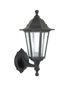 Saxby Lighting - Bayswater - 40045 - Black Clear Glass IP44 Outdoor Wall Light