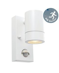Saxby Lighting - Palin - 75442 - White Clear Glass IP44 Outdoor Sensor Wall Light