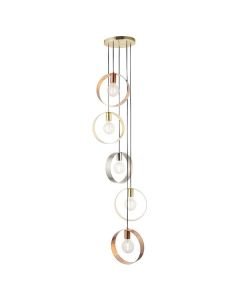 Endon Lighting - Hoop - 81923 - Brushed Brass Copper 5 Light Ceiling Pendant Light