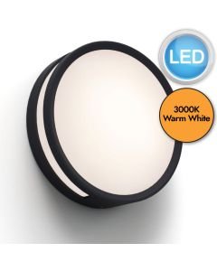 Lutec - Rola - 6382201012 - LED Black Opal IP54 Outdoor Bulkhead Light