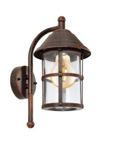Eglo Lighting - San Telmo - 90184 - Antique Brown Clear Glass Outdoor Wall Light