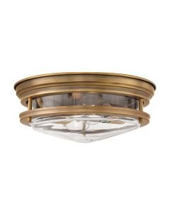 Quintiesse - QN-HADRIAN-FS-BR-CLEAR - Hadrian 2 Light Flush Mount - Clear Glass - Brushed Bronze
