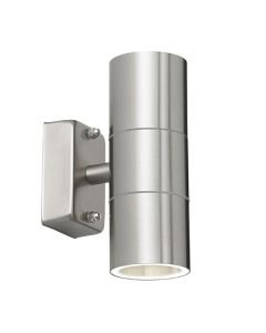 Endon Lighting - Canon - EL-40095 - Stainless Steel Clear Glass 2 Light IP44 Outdoor Wall Washer Light