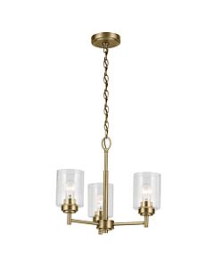 Kichler Lighting - Winslow - KL-WINSLOW3-NBR - Natural Brass Clear Seeded Glass 3 Light Ceiling Pendant Light