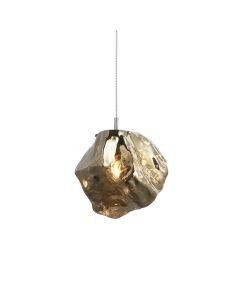 Endon Lighting - Rock - 97656 - Chrome Bronze Glass Ceiling Pendant Light