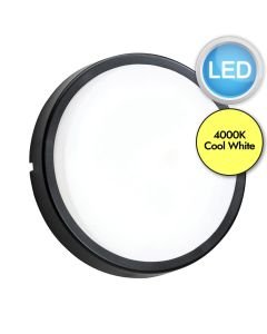 Saxby Lighting - Rond - 78851 & 78622 - LED Black Opal IP54 Plain Bezel Outdoor Bulkhead Light