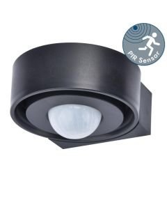Lutec Connect - Dawny - 9760002330 - Black IP44 Solar Outdoor Sensor Wall Light