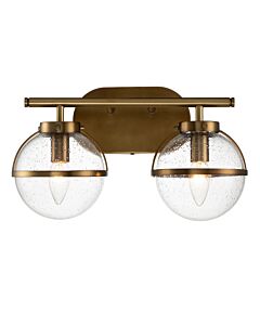 Hinkley Lighting - Hollis - HK-HOLLIS2-C-HB-BATH - Heritage Brass Clear Seeded Glass 2 Light IP44 Bathroom Wall Light