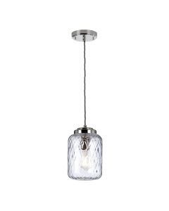 Elstead Lighting - Sola - SOLA-P - Nickel Clear Seeded Glass Ceiling Pendant Light