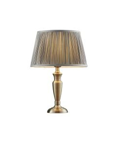 Endon Lighting - Oslo - 91151 - Antique Brass Charcoal Table Lamp With Shade
