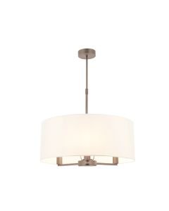 Endon Lighting - Daley - 60241 - Nickel Vintage White 3 Light Ceiling Pendant Light
