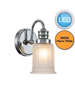 Quoizel Lighting - Swell - QZ-SWELL1-PC-BATH - LED Chrome Frosted Glass IP44 Bathroom Wall Light