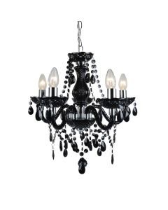 Black and Chrome Marie Therese Style 5 x 40W Chandelier