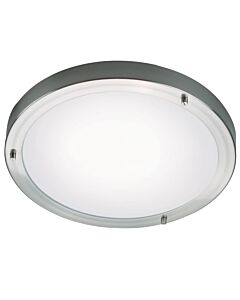 Nordlux - Ancona Maxi E27 - 25316132 - Steel Opal Glass 2 Light Bathroom Ceiling Flush Light