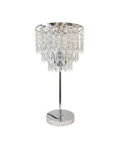 Chrome and Acrylic Crystal Jewelled Table Lamp