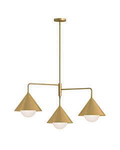 Elstead Lighting - Remyck - ALM-REMYCK3-GD - Gold Opal Glass 3 Light Ceiling Pendant Light