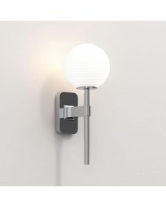 Astro Lighting - Tacoma Single 1429001 & 5036004 - IP44 Polished Chrome Wall Light with White Ribbed Glass Shade