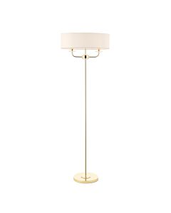 Endon Lighting - Nixon - 70563 - Brass Vintage White 2 Light Floor Lamp
