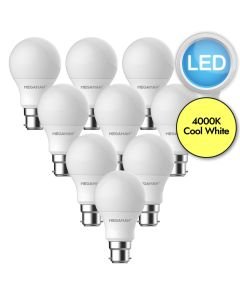 10 x 8.6W LED B22 Light Bulbs - Cool White