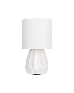 Geometric - White Ceramic Table Lamp with Matching Shade