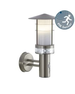 Saxby Lighting - Pagoda - 13924 - Stainless Steel Frosted IP44 Outdoor Sensor Wall Light
