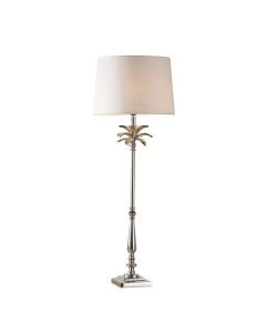 Endon Lighting - Leaf - 91171 - Nickel Natural Table Lamp With Shade