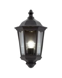 Endon Lighting - Burford - 76547 - Black Clear Glass IP44 Outdoor Wall Light
