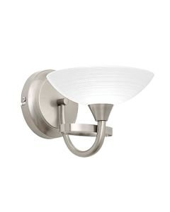 Endon Lighting - Cagney - CAGNEY-1WBSC - Chrome White Glass Wall Light