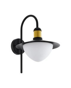 Eglo Lighting - Sirmione - 97285 - Black Gold White Glass IP44 Outdoor Wall Light