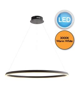 Endon Lighting - Staten - 80628 - LED Black White Ceiling Pendant Light