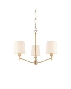 Endon Lighting - Ortona - 73411 - Antique Brass White 3 Light Ceiling Pendant Light