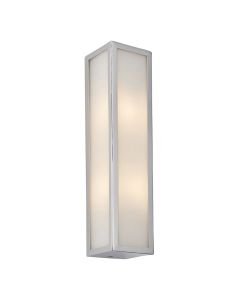 Endon Lighting - Newham - 96137 - Chrome Frosted Glass 2 Light IP44 Bathroom Strip Wall Light