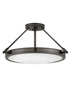 Hinkley Lighting - Collier - HK-COLLIER-SF-M-BX - Black Frosted Glass 4 Light Flush Ceiling Light