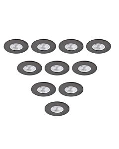 Saxby Lighting - Set of 10 Saxby ShieldONE 75 - 113294 & 113322 - Black Nickel Fixed Recessed Fire Rated Ceiling Downlights