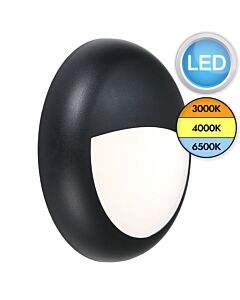 Saxby Lighting - Forca - 77911 & 77897 - LED Black Opal IP65 18w CCT Eyelid Bezel Outdoor Bulkhead Light