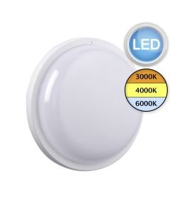 Saxby Lighting - Rond Plus CCT - 108745 - LED White Opal IP65 Outdoor Bulkhead Light