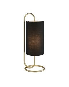 Simba - Antique Brass Table Lamp with Black Shade