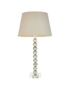 Endon Lighting - Adelie - 100347 - Green Tint Crystal Glass Nickel Grey Table Lamp With Shade