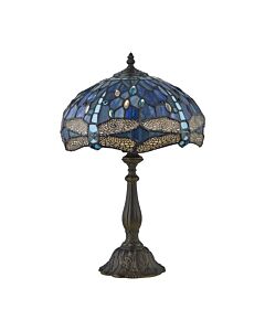 Beaumont - Tiffany Dragonfly Coloured Glass 47cm Table Lamp