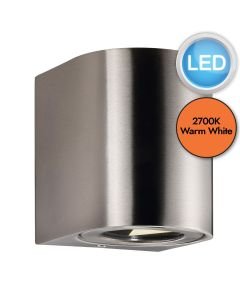 Nordlux - Canto 2 - 49701034 - LED Stainless Steel Clear Glass 2 Light IP44 Outdoor Wall Washer Light