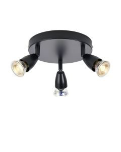 Saxby Lighting - Amalfi - 101330 - Black 3 Light Ceiling Spotlight