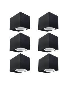 Set of 6 Falmouth - Black Downards Outdoor IP44 Wall Light