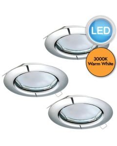 Eglo Lighting - Set of 3 Peneto - 94236 - LED Chrome Recessed Ceiling Downlights