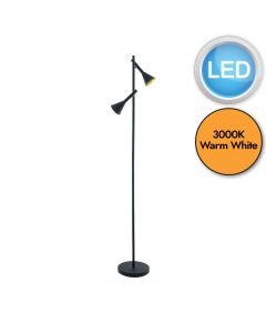 Eglo Lighting - Cortaderas - 97806 - LED Black Gold 2 Light Floor Reading Lamp