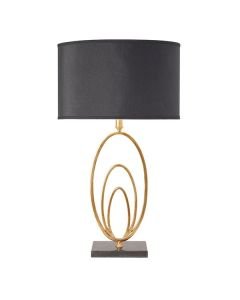 Endon Lighting - Vilana - VILANA-TLGO - Antique Gold Leaf Black Marble Table Lamp With Shade